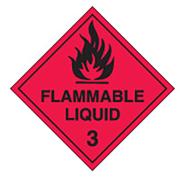 Class 3 Flamm Liq Label Red/Blk 270mm Mtl 836004