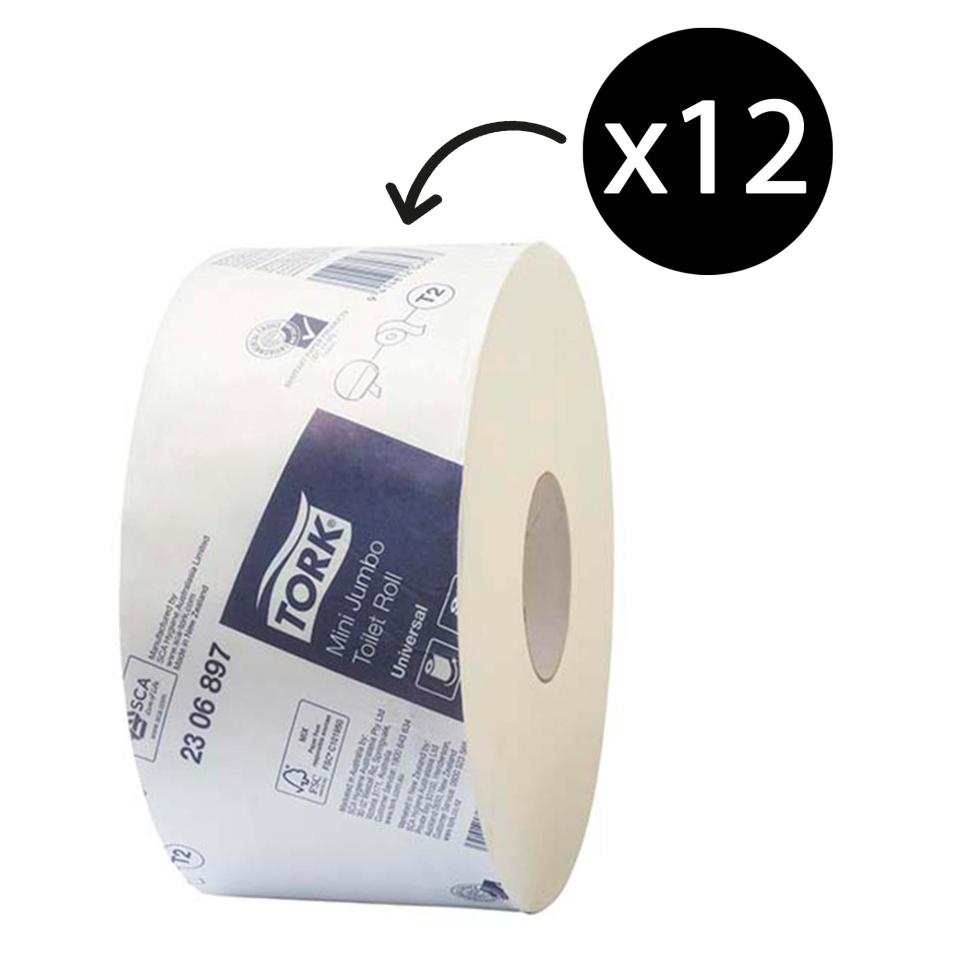 Tork T1 Jumbo Toilet Roll, 2-Ply, 1700 Sheets, Pack Of 6