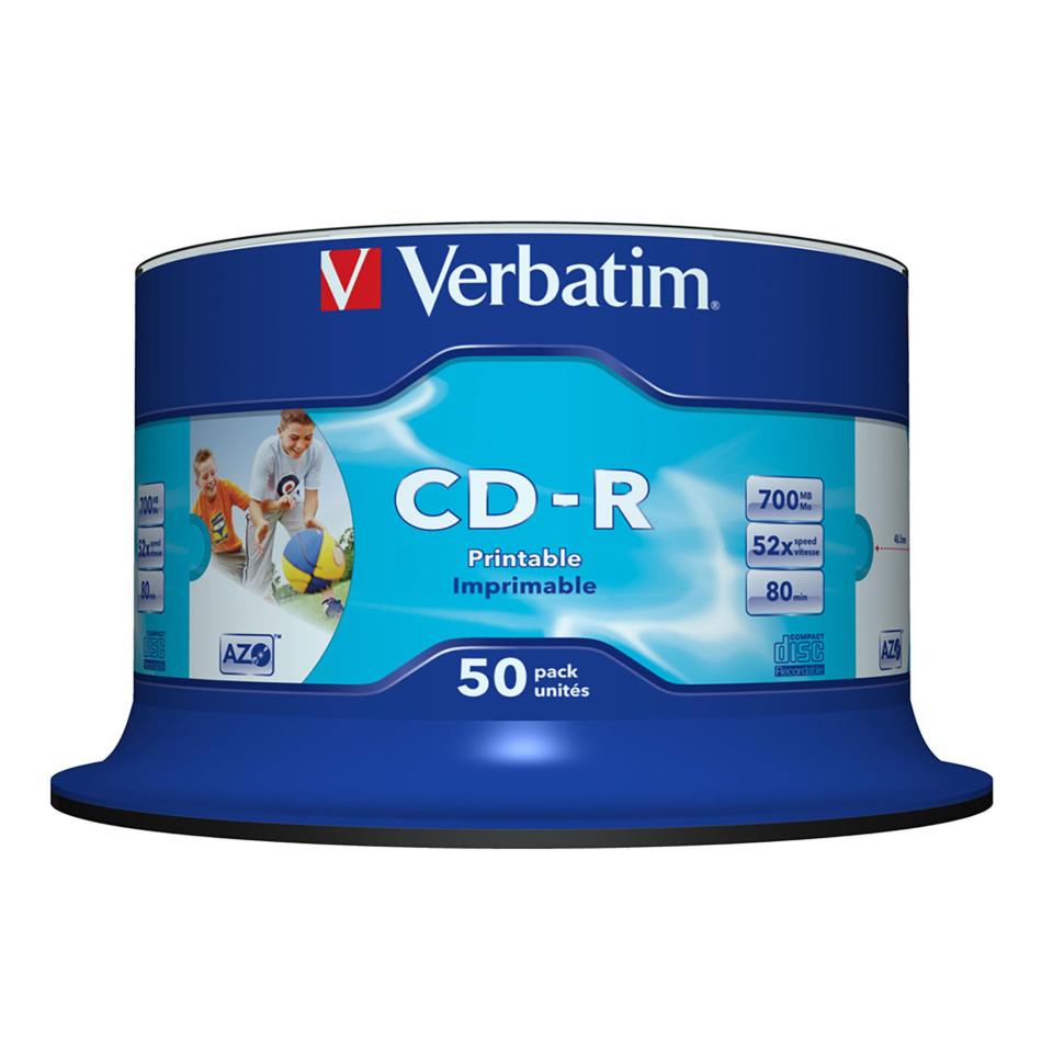 Verbatim Printable CD-R 700 MB / 52x / 80 Min - 50-Pack Spindle Image