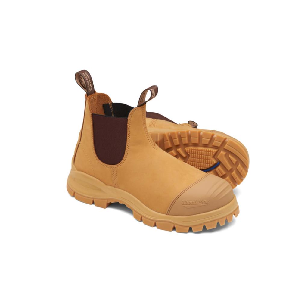 Blundstone 989 Safety Boots Water-resistant Nubuck Elastic Side Wheat ...