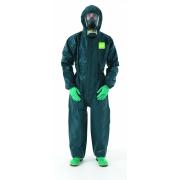 Alphatec 4000 Coverall With Hood Laminate Fabric and Taped Seams Green Large