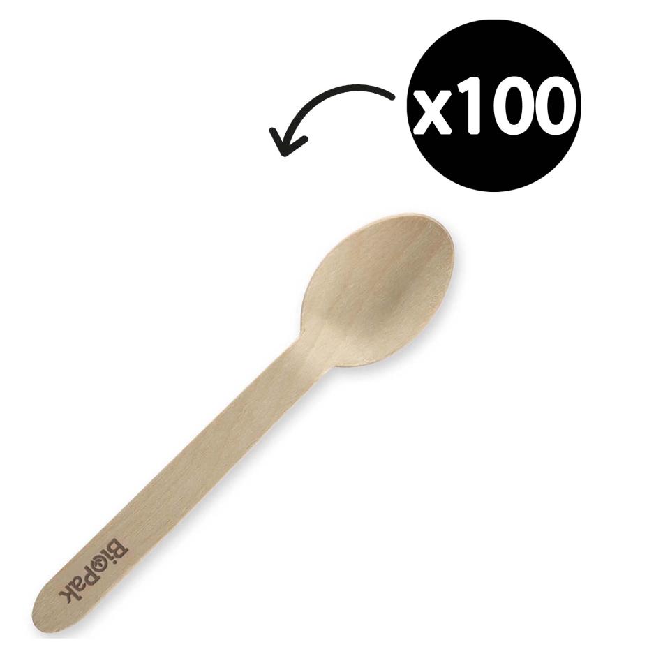 Biopak Wooden Spoon 16cm Pack 100
