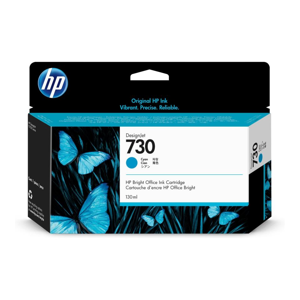 HP 730 130-ml Cyan Designjet Ink Cartridge -P2v62a