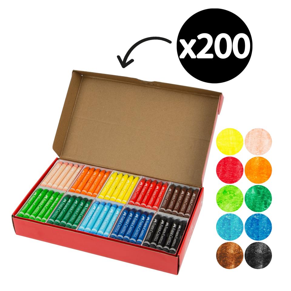 Faber Castell Jumbo Crayons Classpack Assorted Pack 200