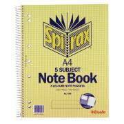 Spirax 43111 5-Subject Book Side Opening A4 250 Page