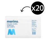 Merino Everyday Folded Towel Slimfold 200Sheets 23X23cm Carton 20