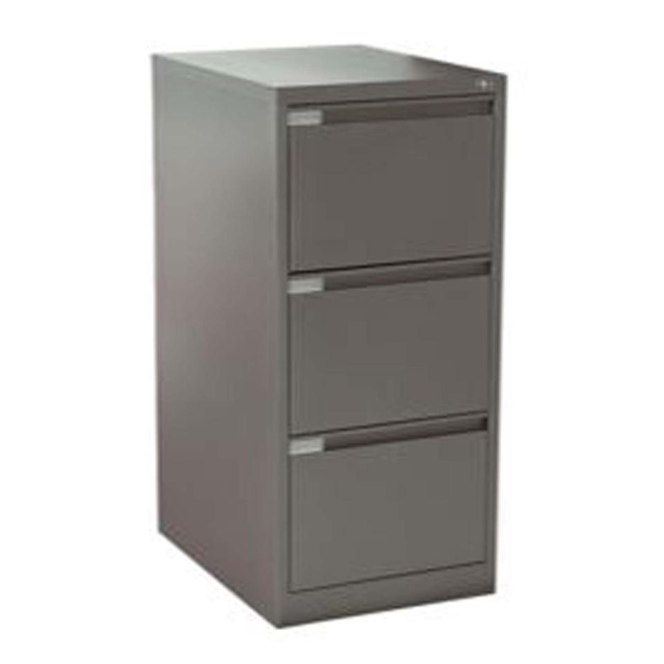 Mercury Vertical Filing Cabinet 3 Drawer 1015H x 470W x 620Dmm GraphiteRipple