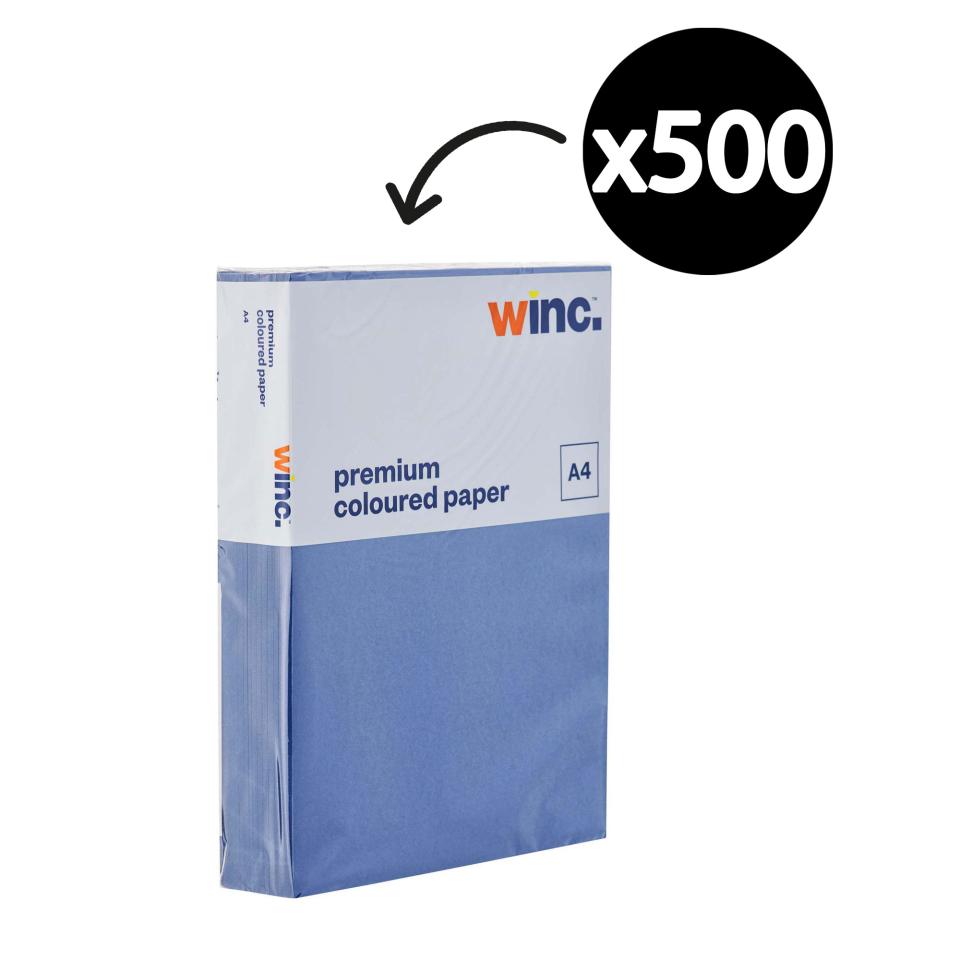 Winc Premium Coloured Copy Paper A4 80gsm Deep Blue Ream 500