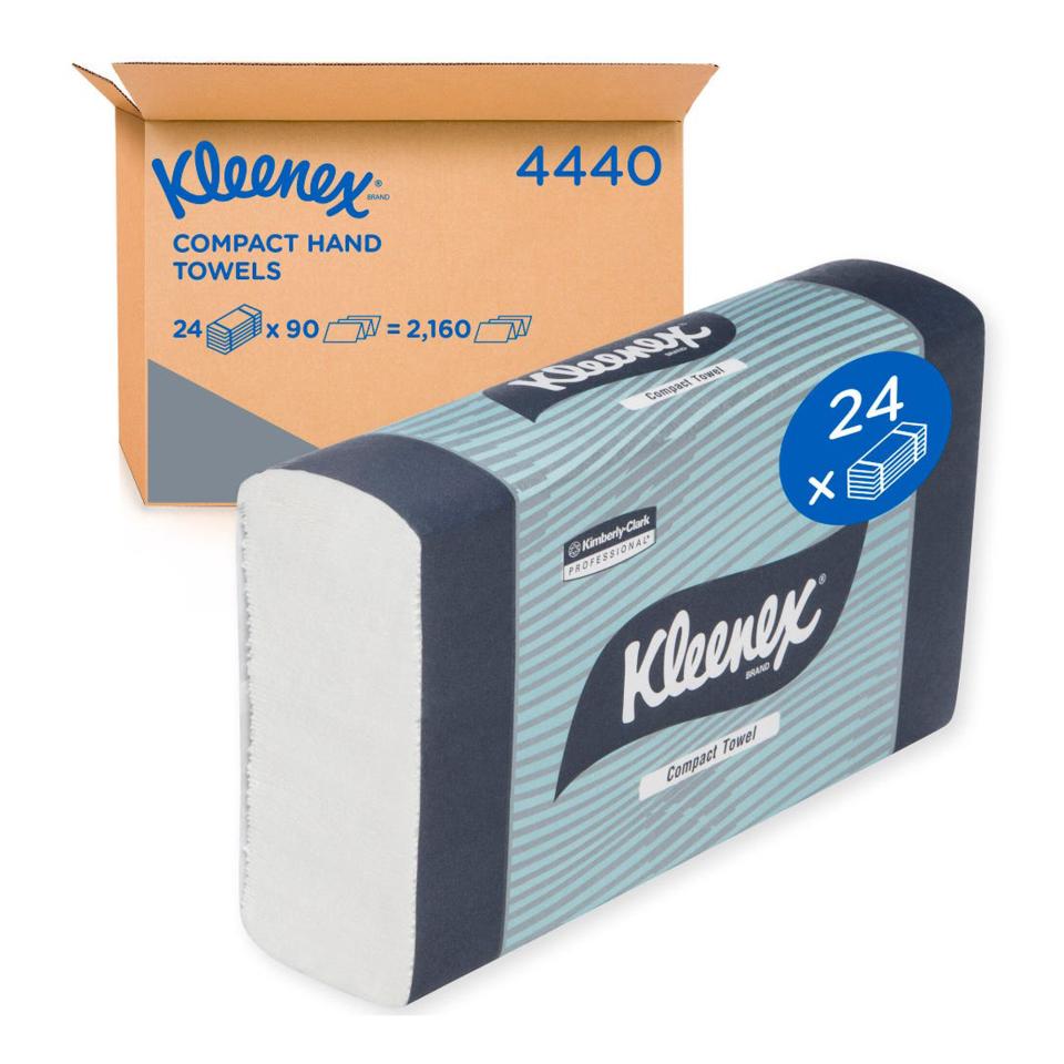 Kleenex Compact Hand Towels 4440 White Folded Paper Towels 24 Packs 2160 Towels Image