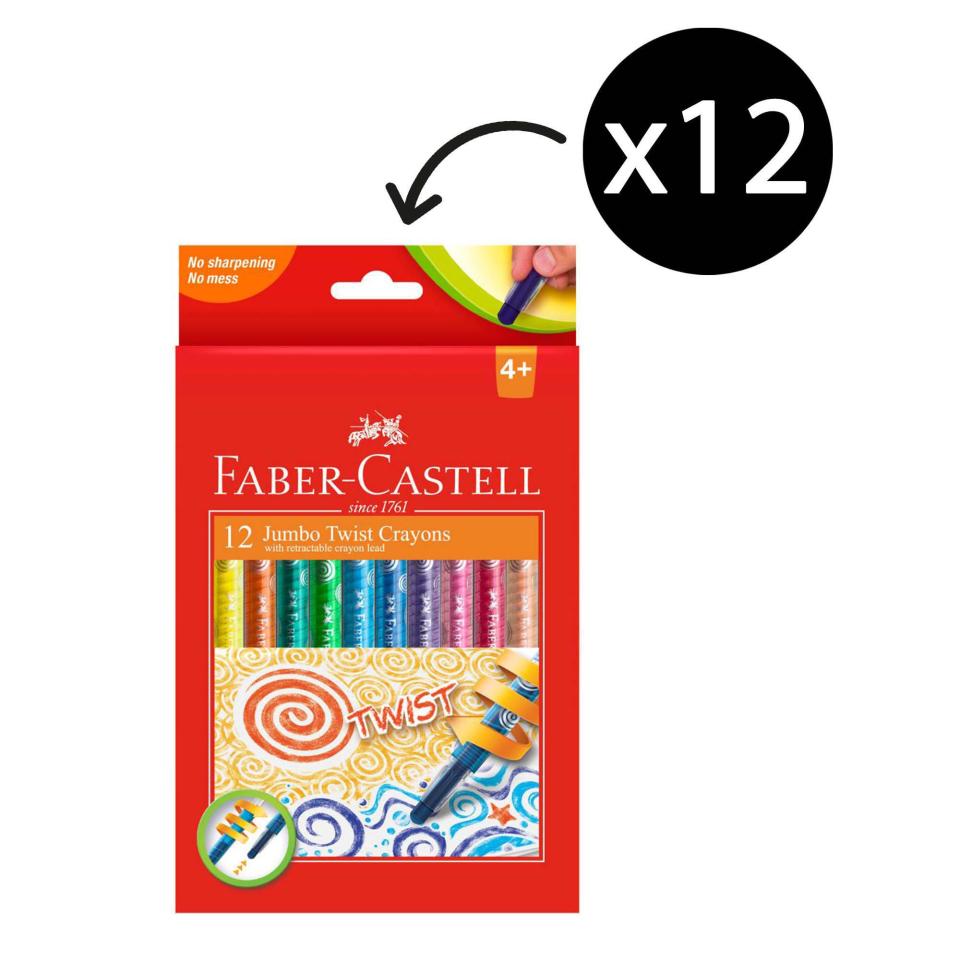 Faber Castell Jumbo Twist Crayon Pack 12