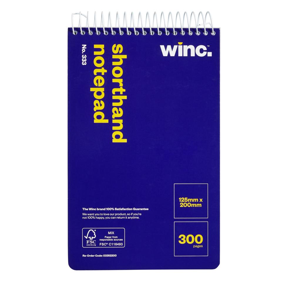 Winc Shorthand Notepad No. 333 125 x 200mm 300 Pages