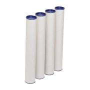 Marbig Mailing Tubes With Lids 90 x 850mm White Pack 4