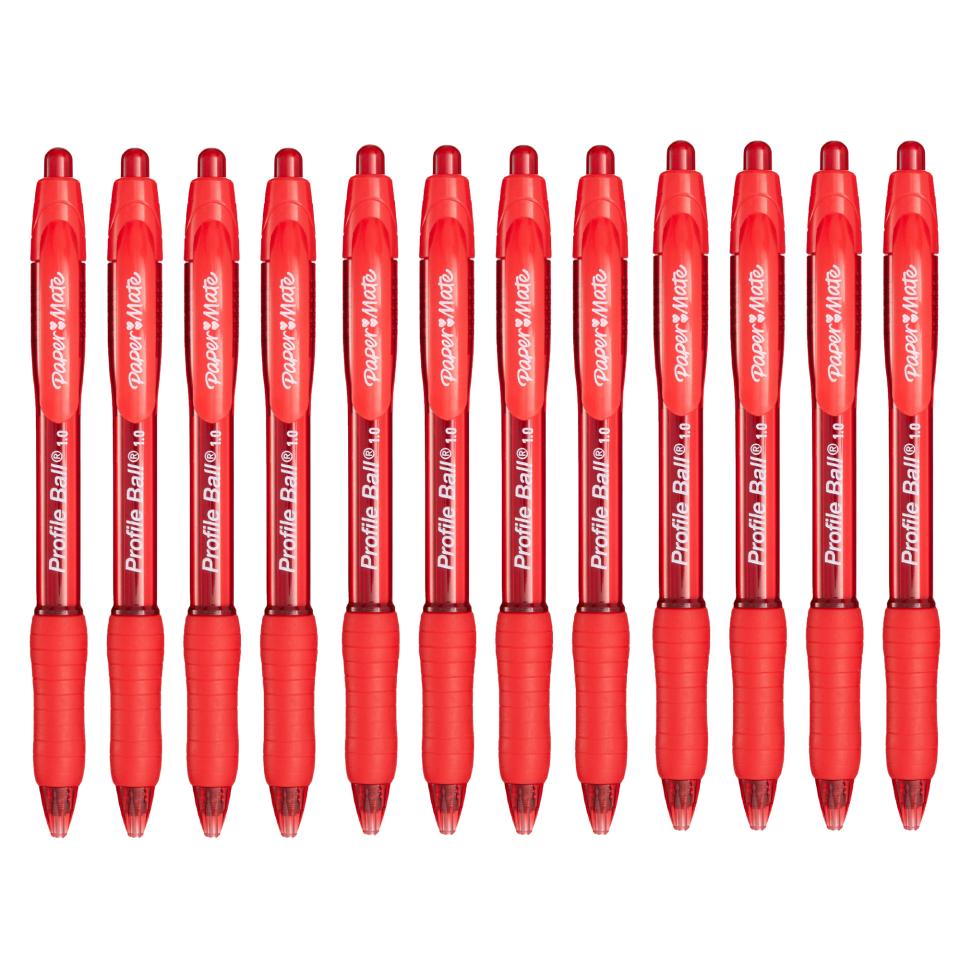 Paper Mate Profile Retractable Ballpoint Pen Broad 1.0mm Red Box 12