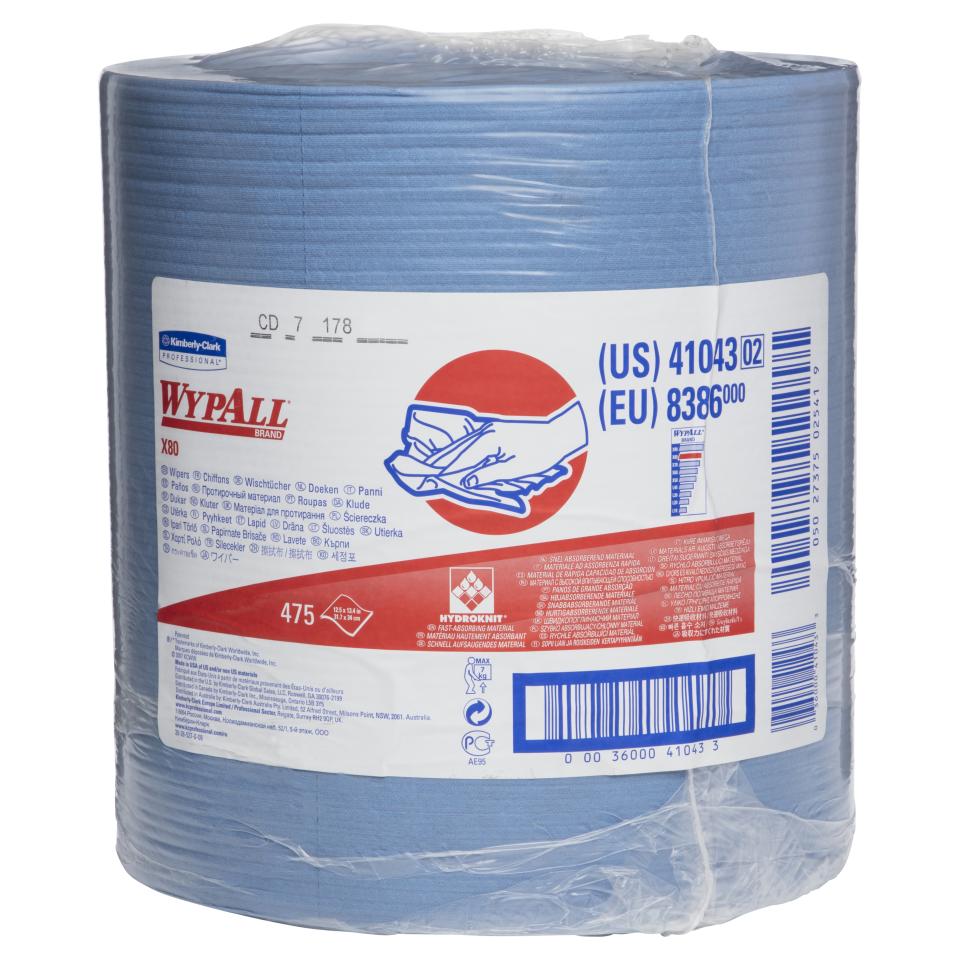 Wypall X80 Perforated Blue Jumbo Roll 475 Sheet Per Roll