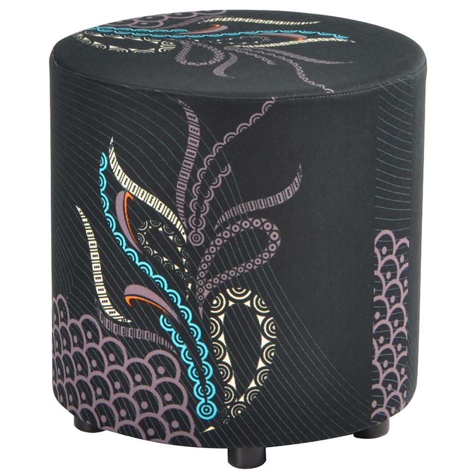 Tjindgarmi Drum Ottoman with Plastic Glides 450H x 450Dmm Full Colour