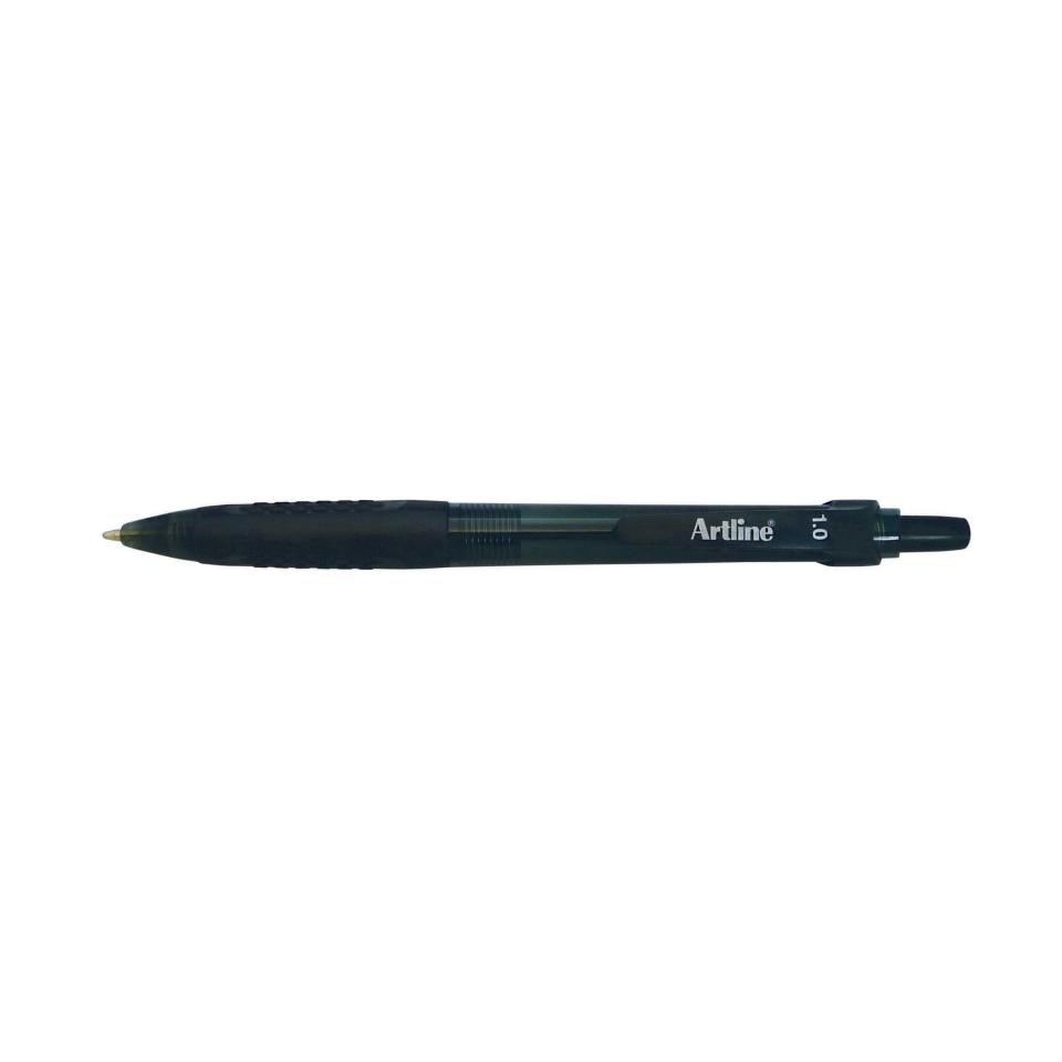 Artline Ikonic Grip Retractable Ballpoint Pen Medium 1.0mm Black Box 50