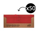 Sabco Professional All Purpose Microfibre Cloths 280gsm Red Box 50
