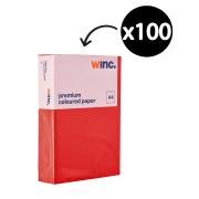 Winc Premium Coloured Cover Paper A4 200gsm Red Pack 100
