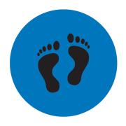 Brady Floor Marking Sign Footprints Black Blue 300mm