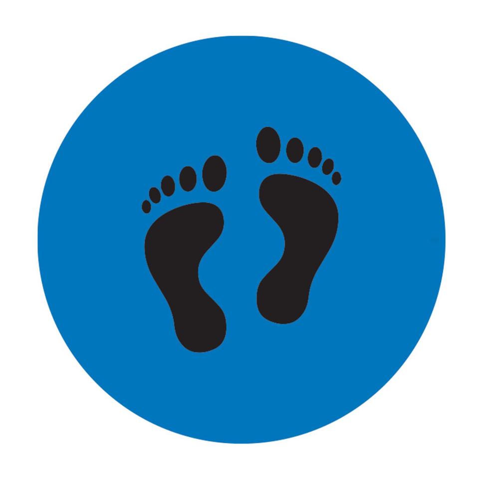 Brady Floor Marking Sign Footprints Black Blue 300mm Image