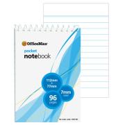 Officemax Spiral Notebook 112x77mm 7mm Ruled Top Opening 96 Pages