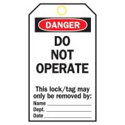 Brady 65502 Lock Out Tags Rev Side#1 B-837 Do Not Operate White/Black Pack 25