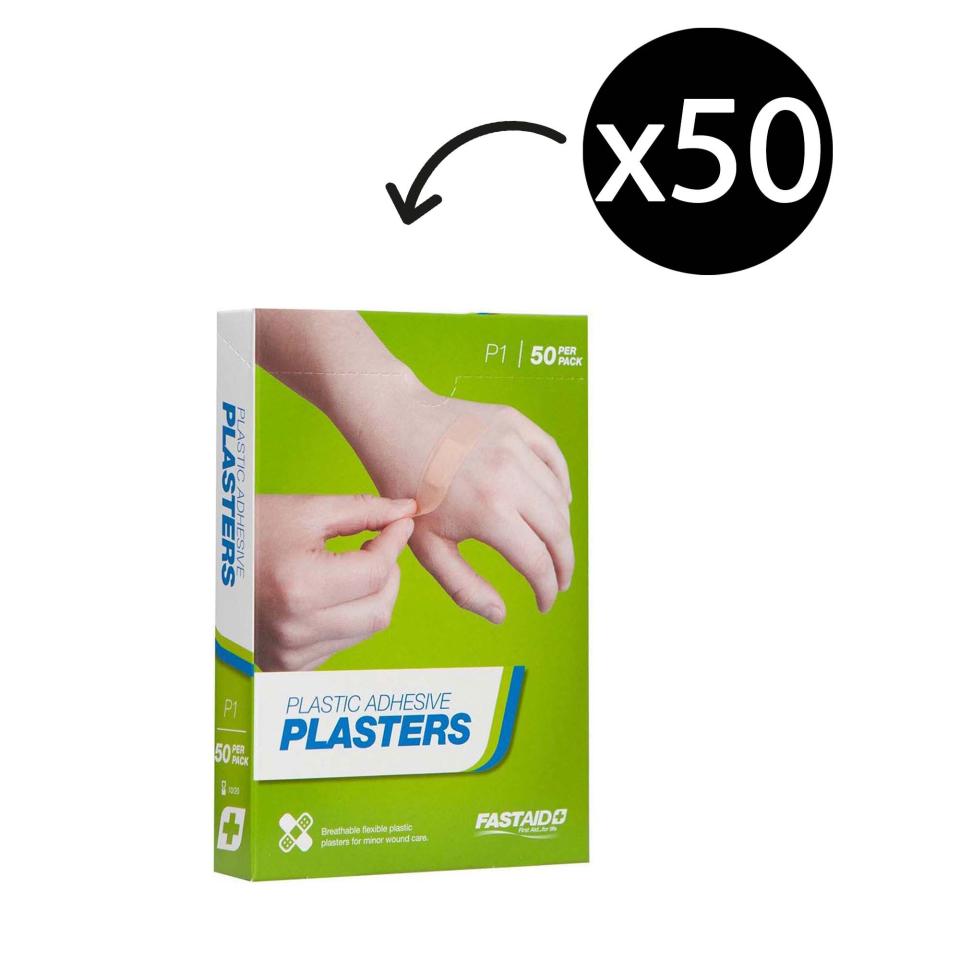 P1 FastAid Plastic Adhesive Strips 72 X 19mm Pack 50 Image