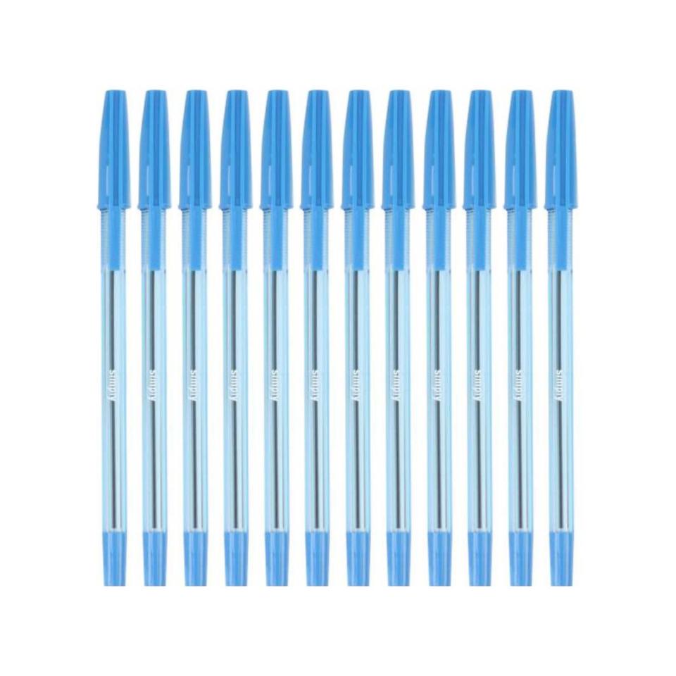 Simply Tinted Stick Ballpoint Pen Medium 1.0mm Blue Box 12