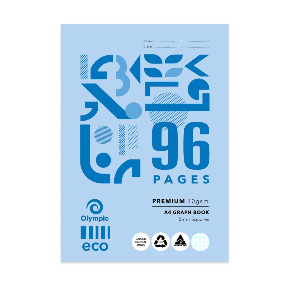 Olympic Eco Gh596p Graph Exercise Book A4 96 Page 5mm