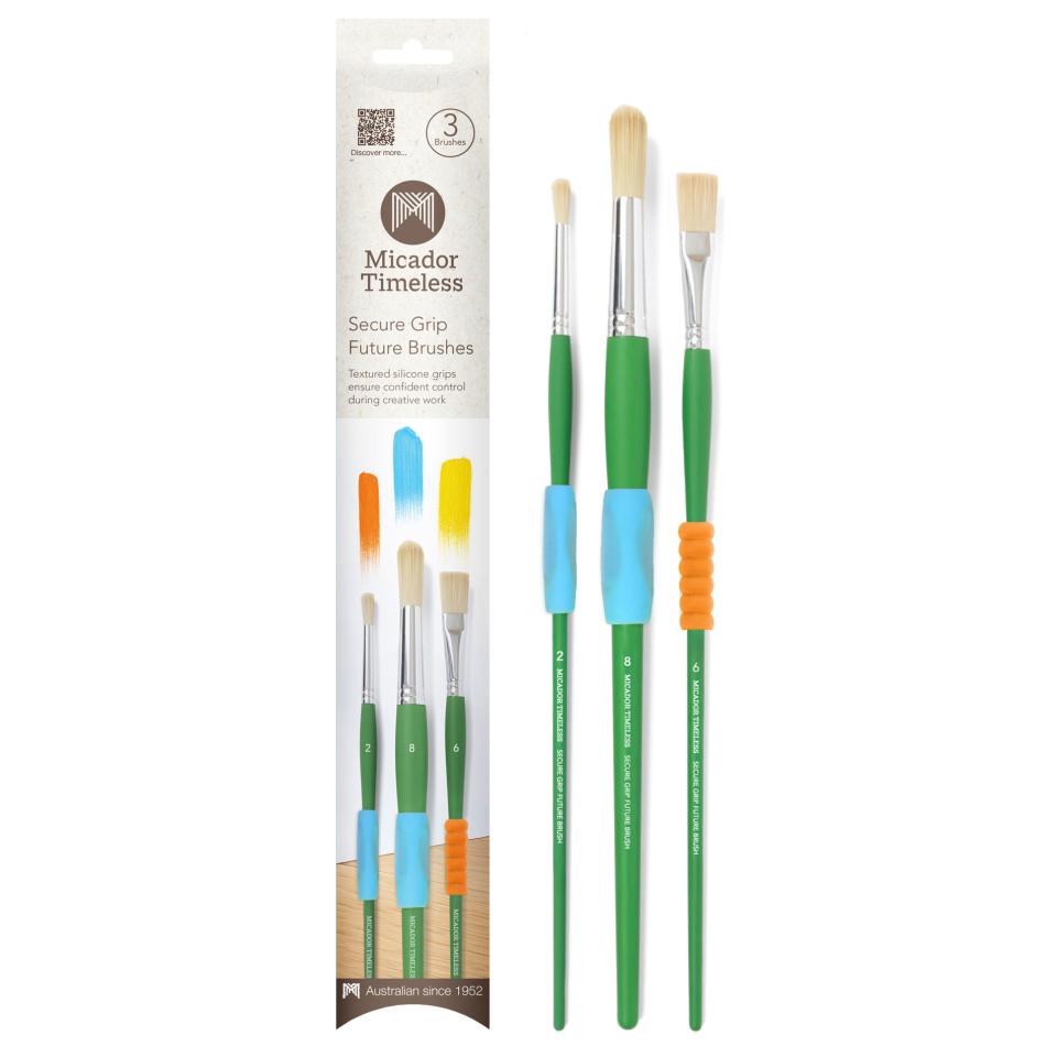 Micador Timeless Secure Grip Future Brushes Pack of 3 Image