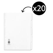 Marbig Dividers Manilla A4 White 5 Tab Pack 20