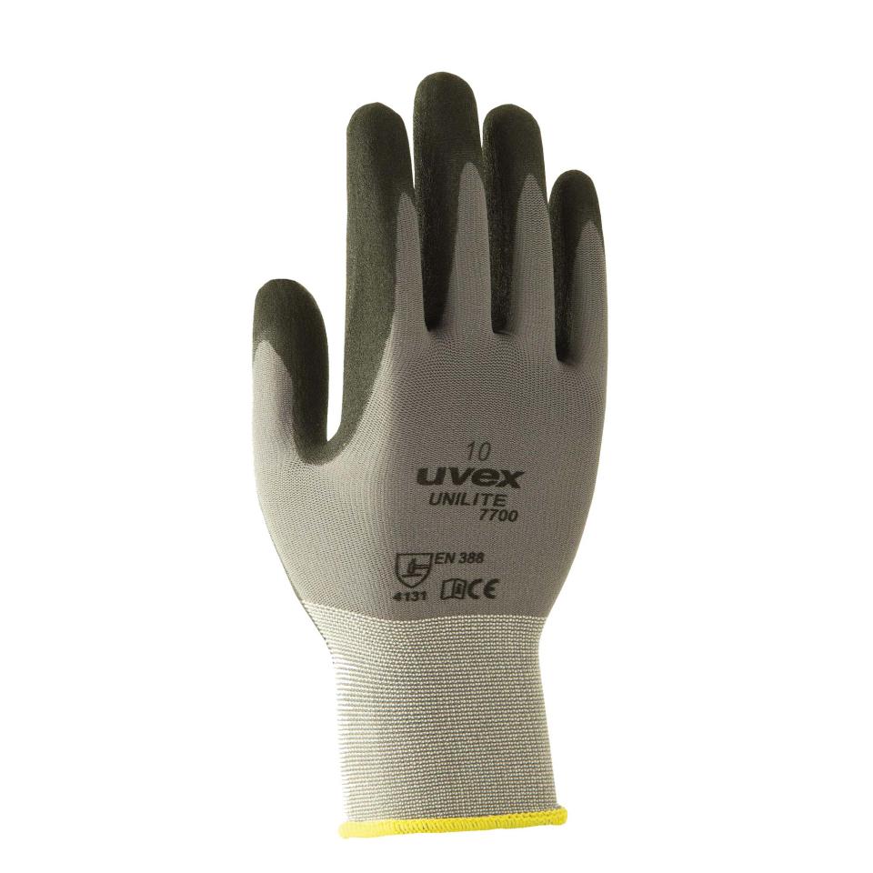 Uvex Ul7700 Unilite Gloves Nitrile Palm Grey Size 8 Pair