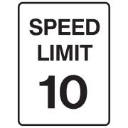 Brady 832057 Speed Limit Sign Speed 10 Sign 450x600mm Metal White/Black