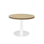 Rapidline Estillo Round Coffee Table  600dia Natural Oak Top with White Satin Base