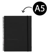 Whitelines Hard Cover Lined Notebook A5 Wire 160 Pages Black