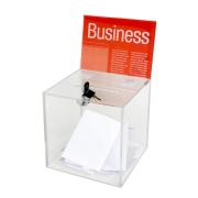 Esselte Suggestion/Ballot Box with Header Card & Lock Large Clear