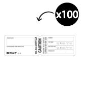 Brady Appliance Test Tag Caution 120 x 35mm White Pack 100