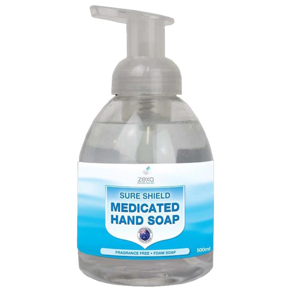 Zexa SS Medicated Foam Hand Soap Fragrance Free Pump 500ml