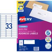 Avery Address Labels with Quick Peel for Laser Printers - 64 x 24.3mm - 3300 Labels (L7157)
