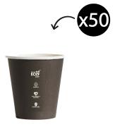 Truly Eco Single Wall Uni 90mm Coffee Cup Black 8oz Pack 50
