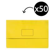 Marbig Slimpick Document Wallet Foolscap Yellow Box 50