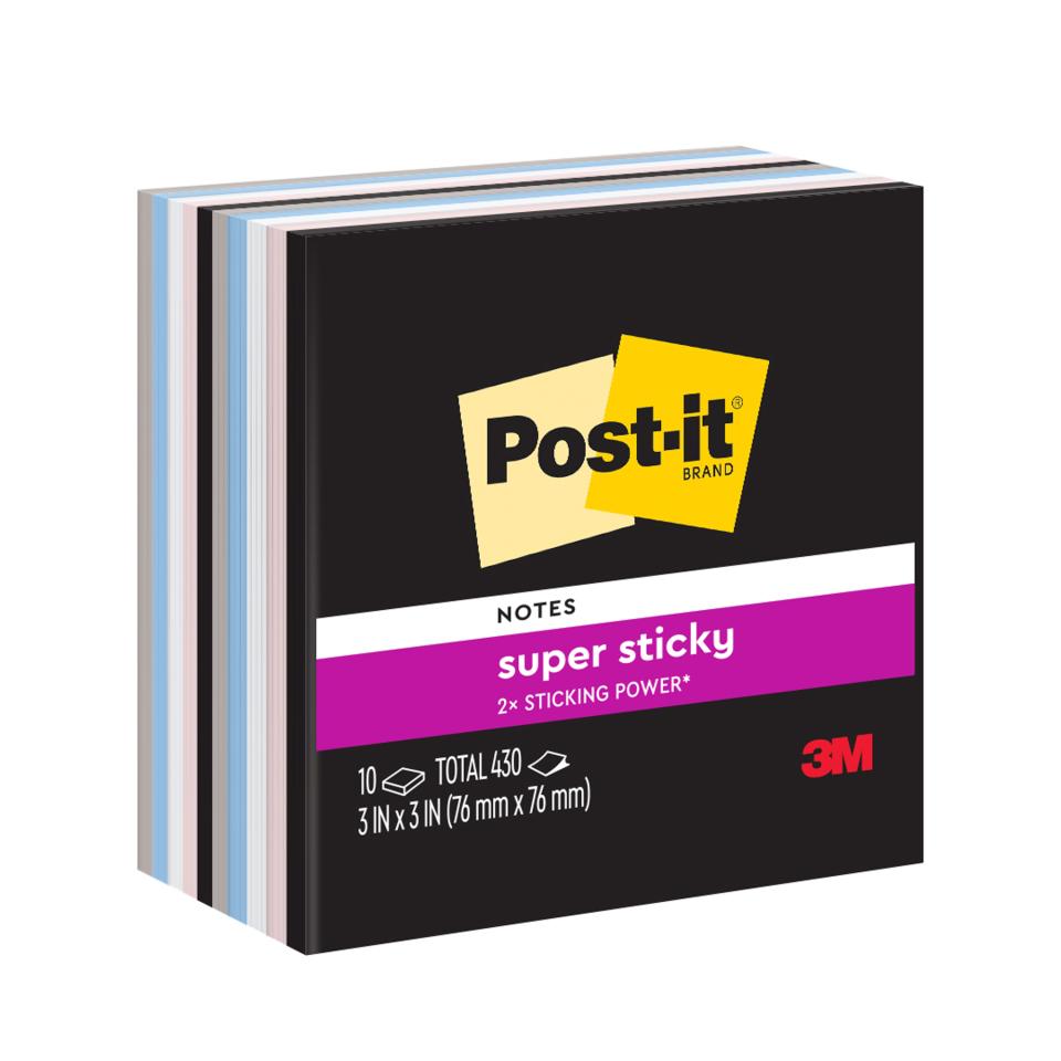 Post-It Super Sticky Notes Simply Serene Collection 76x76mm 430 Sheets 10 Pads