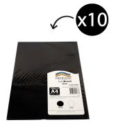 Rainbow Cardboard 300gsm A4 Black Pack 10