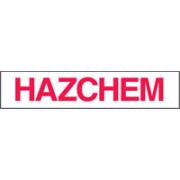 Hazchem Red And White Sign Brady 600X125mm