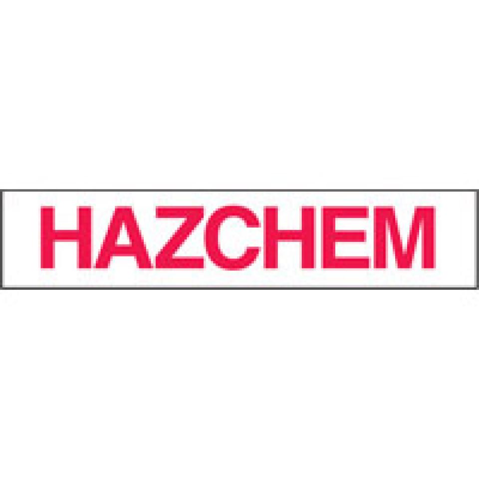 Hazchem Red And White Sign Brady 600X125mm Image