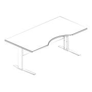 Prima Cut Out 1800mm Desk Top With Modesty Panel White