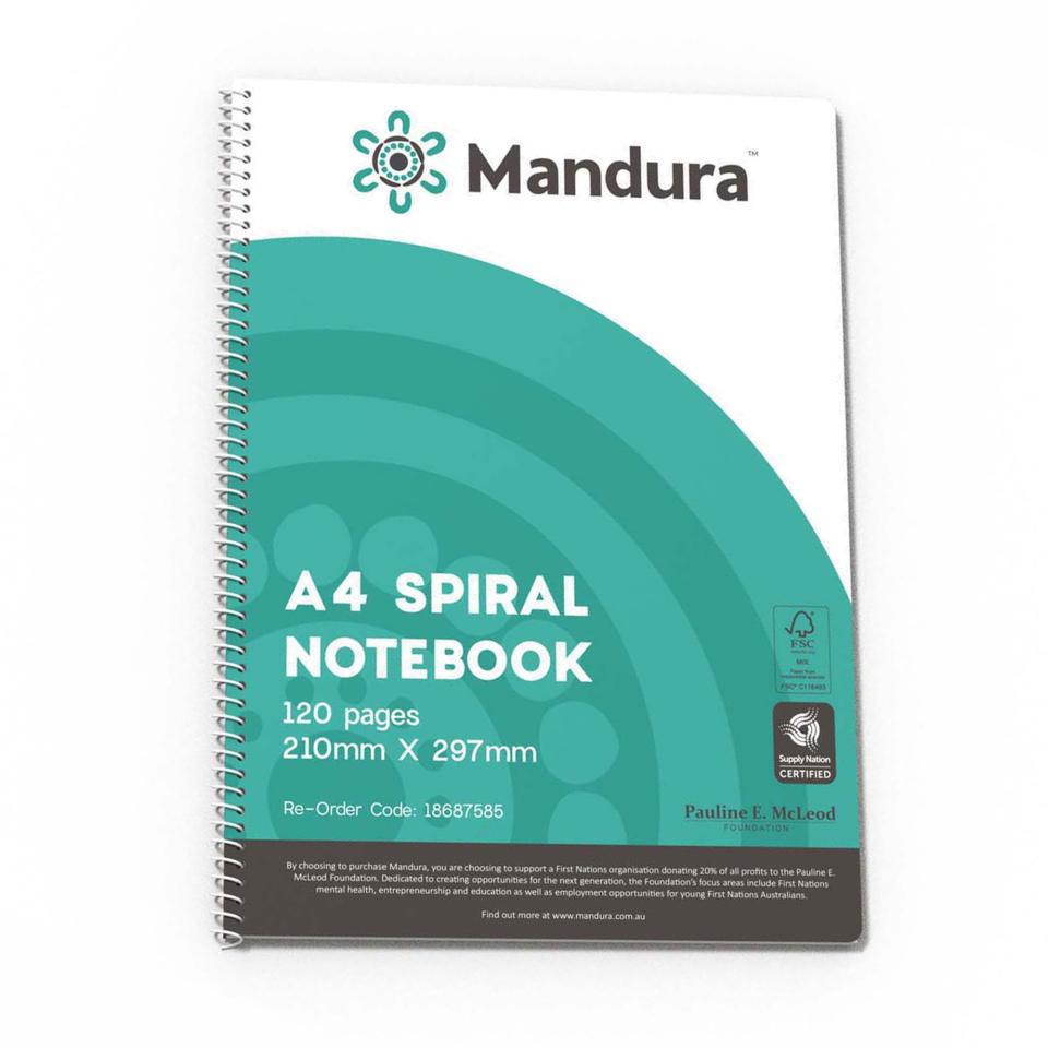 Mandura Spiral Notebook A4 120 Page