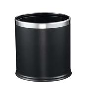 Compass Bin With Liner Leatherette Steel 270H x 255Dmm Black 10L