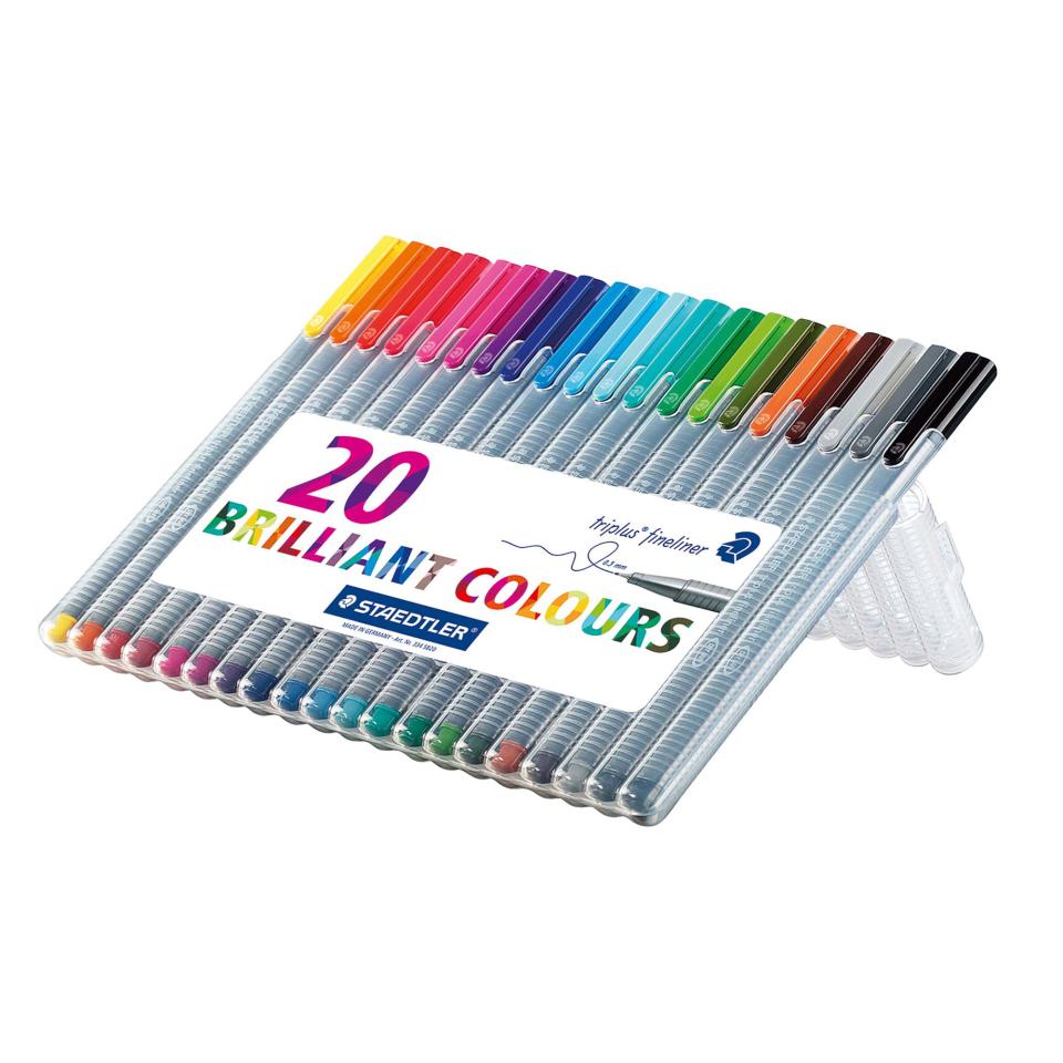 Staedtler Triplus Fineliner Pen Extra Fine 03mm Assorted Colour Pack 20
