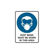 Brady 840581 Sign Dust Mask Must Be Worn 300x225mm Metal